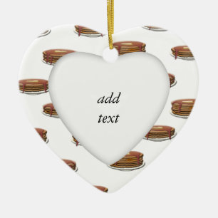 Stack of Pancakes on Plates Background Ceramic Ornament