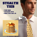 Stack of Pancakes Yellow Stealth Neck Tie<br><div class="desc">From a distance,  this looks like a typical men's tie,  but up close it's a stack of pancakes with butter & syrup. Designed in pastel yellow. generativecontent.</div>