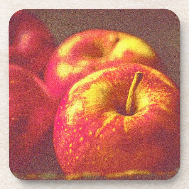 "Stack of Red Apples Fruit" Cute Photo. Buy Now Beverage Coaster (Front)