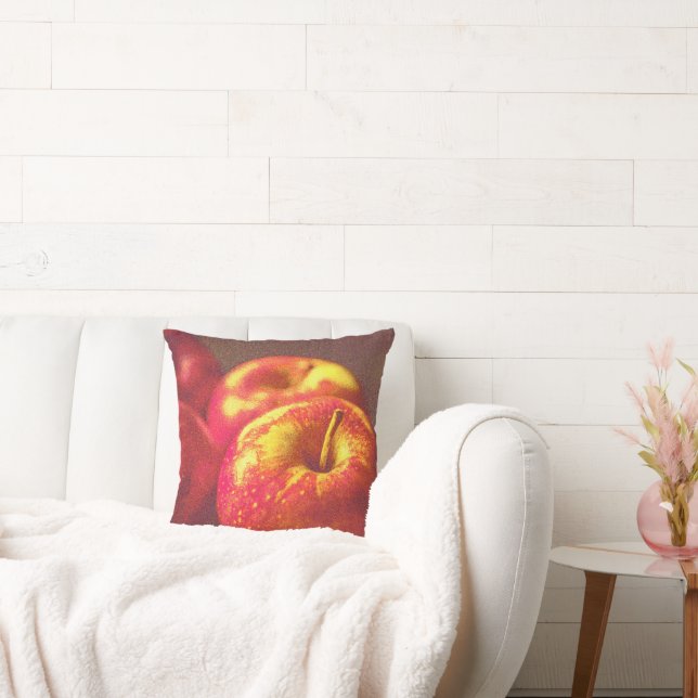 "Stack of Red Apples Fruit" Cute Photo. Buy Now Throw Pillow (Couch)
