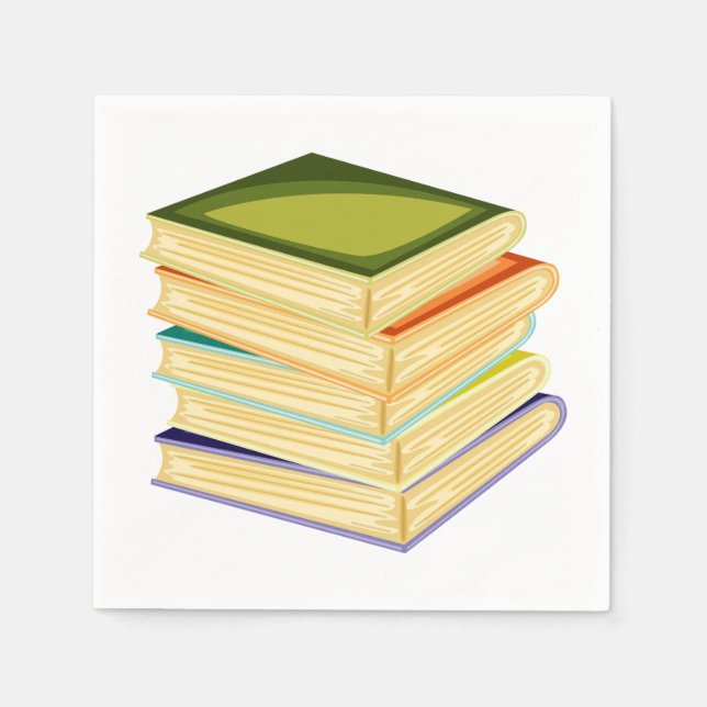 Stack Of School Books Paper Napkins (Front)