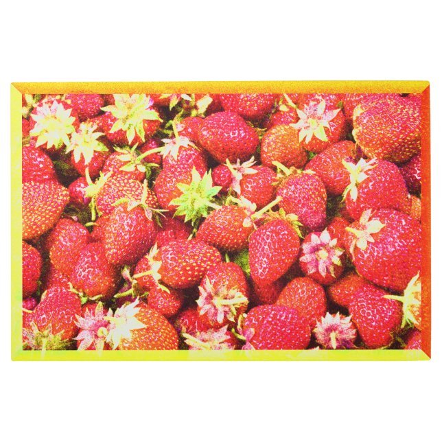 "Stack of Strawberries Fruit" Cute Photo. Buy Now Metal Print (Front)