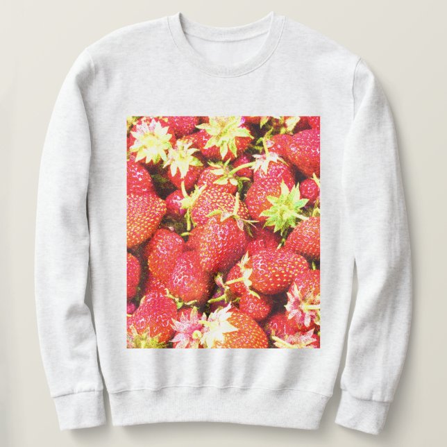 "Stack of Strawberries Fruit" Cute Photo. Buy Now  Sweatshirt (Design Front)