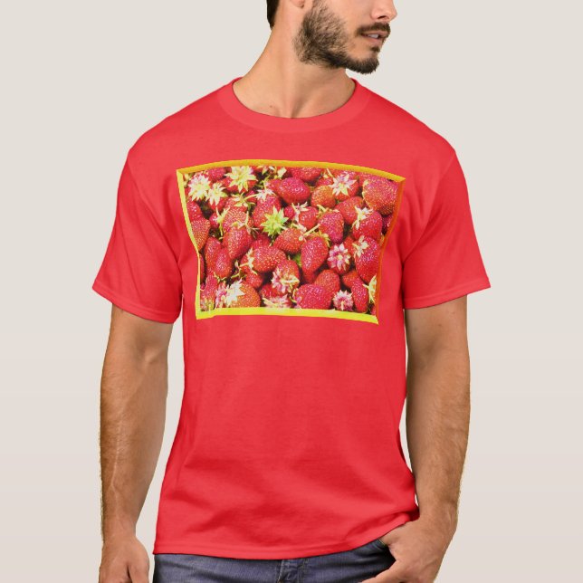 "Stack of Strawberries Fruit" Cute Photo. Buy Now T-Shirt (Front)