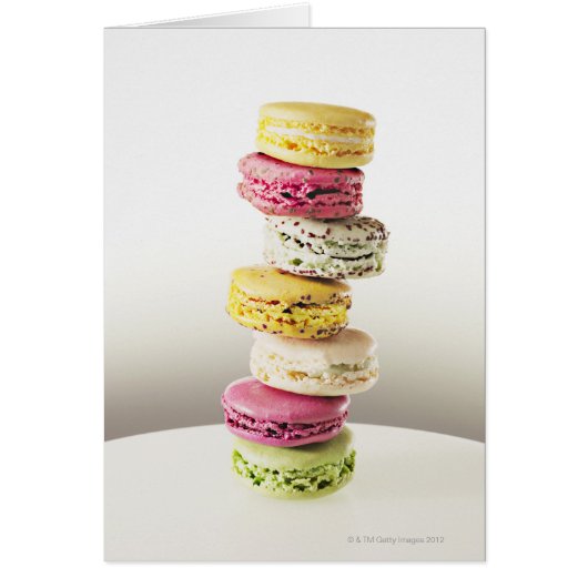 Stack of vibrant macaroons cards (Front)