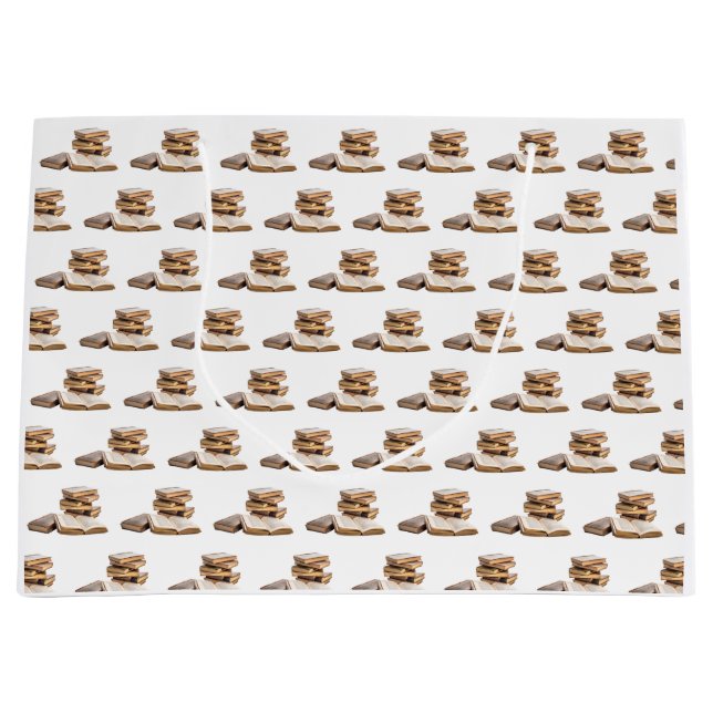 Stack of vintage books large gift bag (Front)