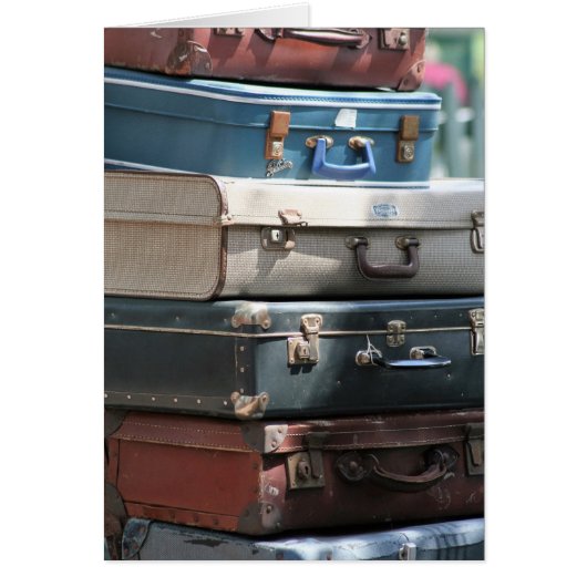 Stack of Vintage Suitcases Cards (Front)