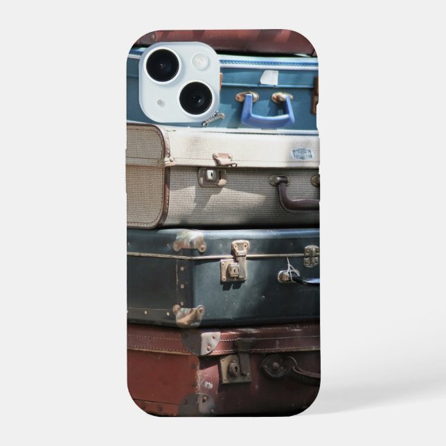 Stack of Vintage Suitcases Iphone Case (Back)