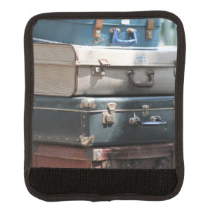 Stack of Vintage Suitcases Luggage Handle Wrap