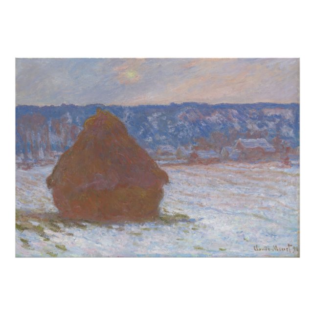 Stack of Wheat (Snow Effect, Overcast Day) (1890-9 Photo Print (Front)