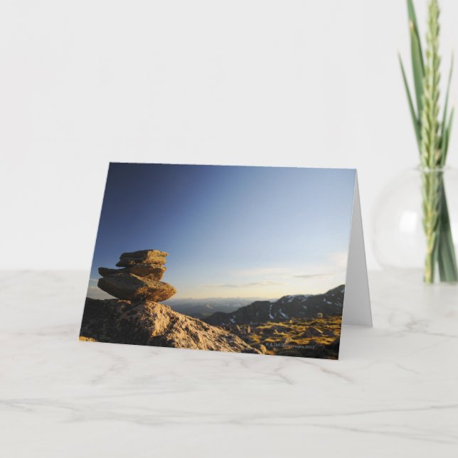 Stack of Wish Rocks balancing on a larger rock Card (Front)