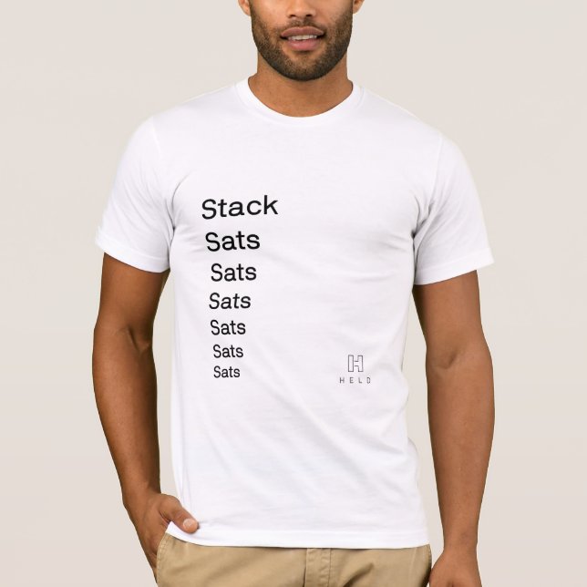 Stack Sats White T-Shirt (Front)