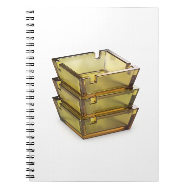 Stack with glass ashtrays notebook (Front)