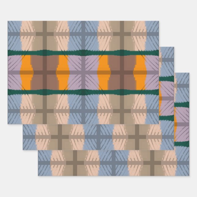 Stackable Mirrored Sensational Pattern  Wrapping Paper Sheets (Set)