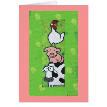 Stacked Animals Card by ronaldyork at Zazzle