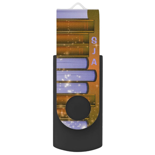 Stacked Books Design Flash Drive (Back (Vertical))