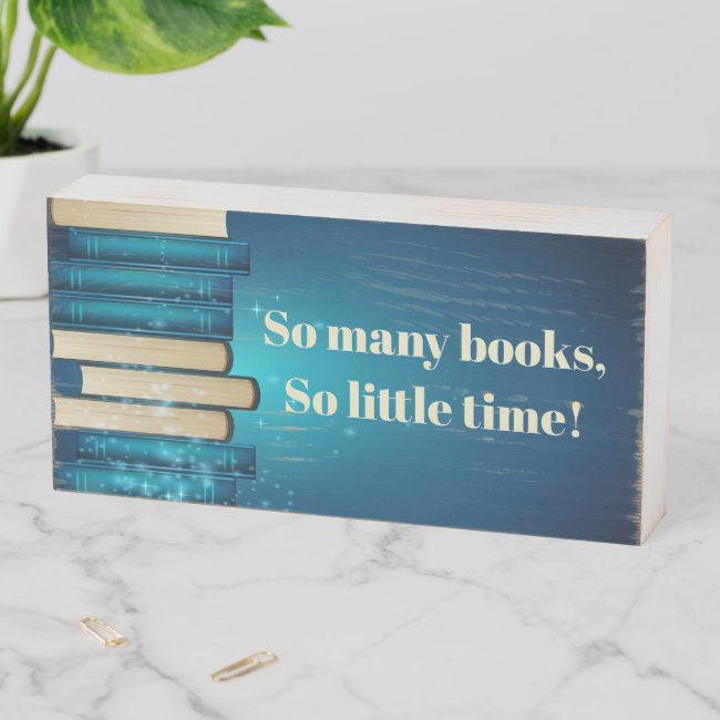 Stacked Books Design Wood Box Sign