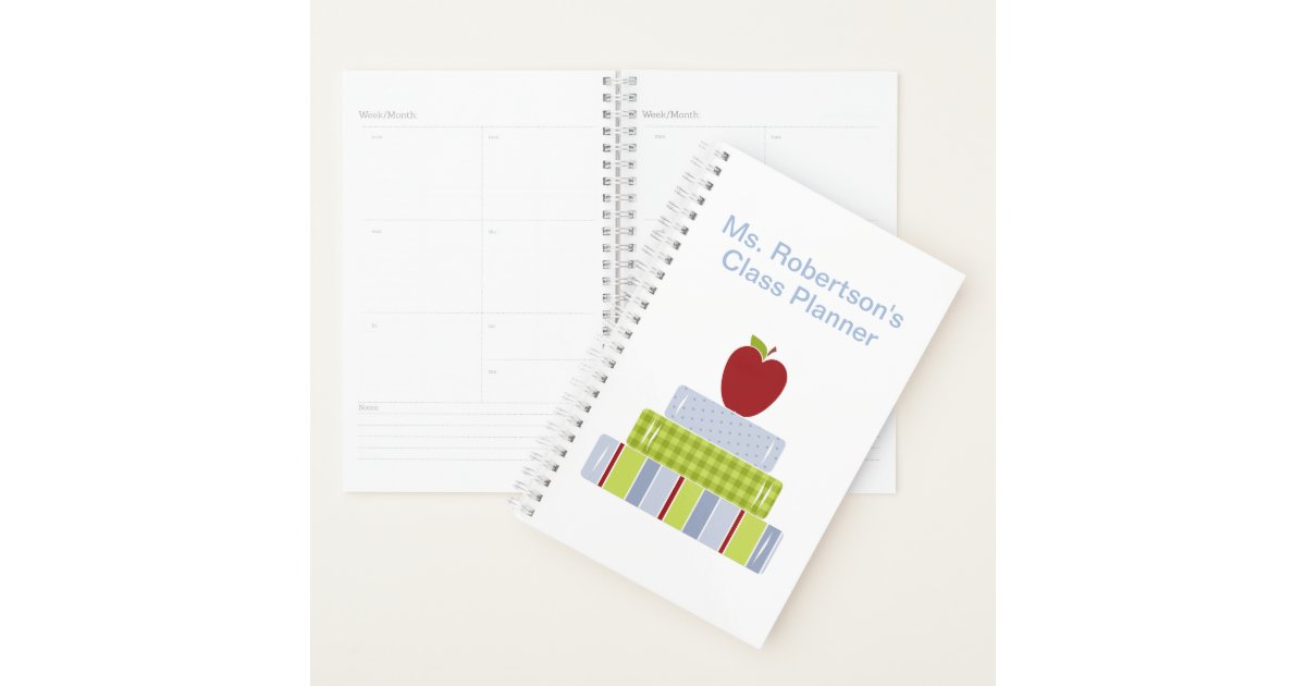 Stacked Books Teachers Daily Planner