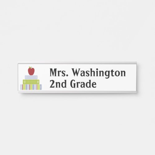 Stacked Books Teachers Door Name Plate