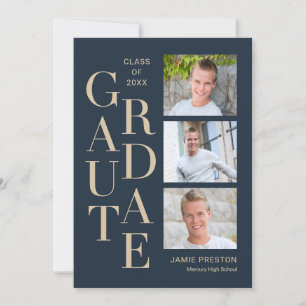 Stacked Charm Editable Color Graduation Invitation