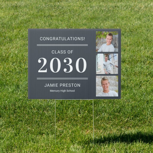 Stacked Charm EDITABLE COLOR Graduation Yard Sign (Insitu)
