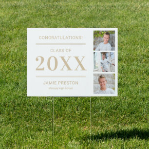 Stacked Charm EDITABLE COLOR Graduation Yard Sign