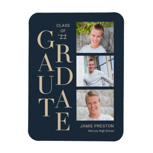 Stacked Charm Graduation Announcement Magnet