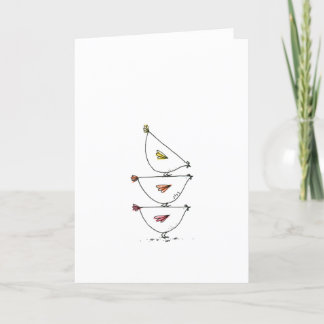 Stacked Chickens Sketch Folded Thank You Card