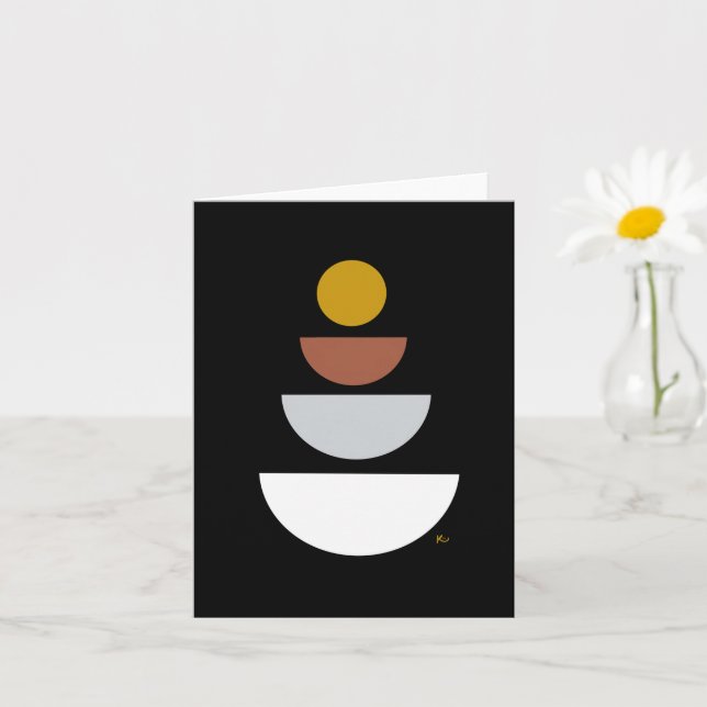 Stacked Circles and Half Circles Note Cards (Small Plant)