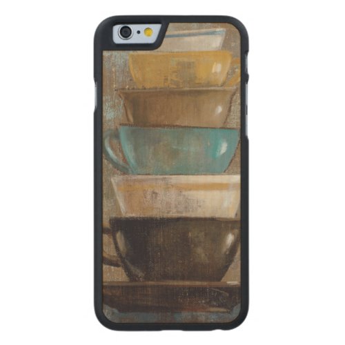 Stacked Coffee Cups Carved Maple iPhone 6 Slim Case