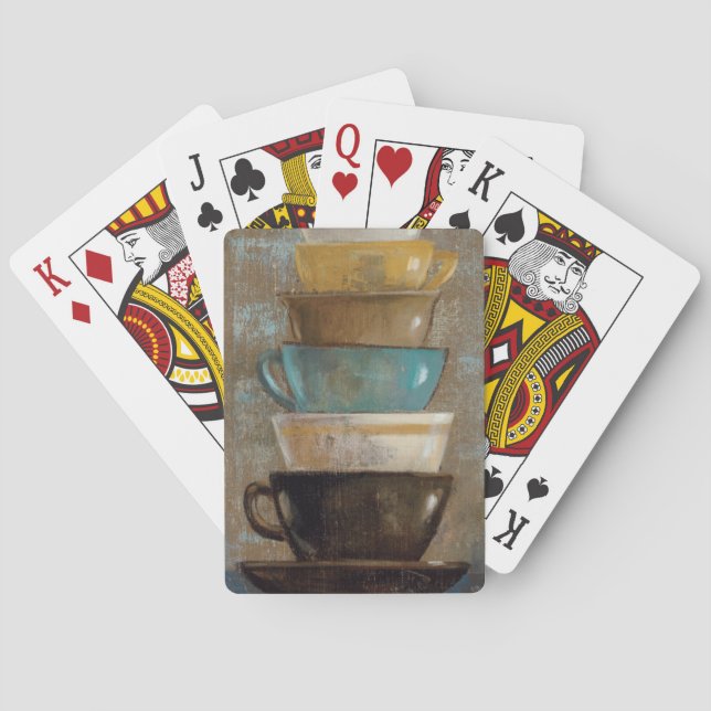 Stacked Coffee Cups Poker Cards (Back)