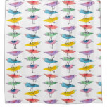 Stacked Colorful Bird Shower Curtain