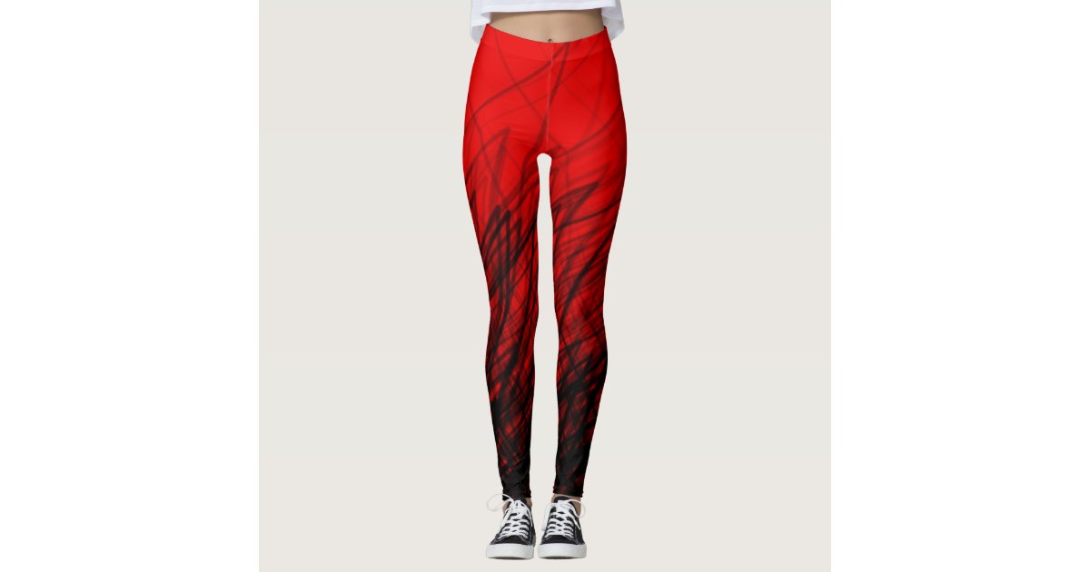 Stacked Crosshatch Red - Leggings | Zazzle