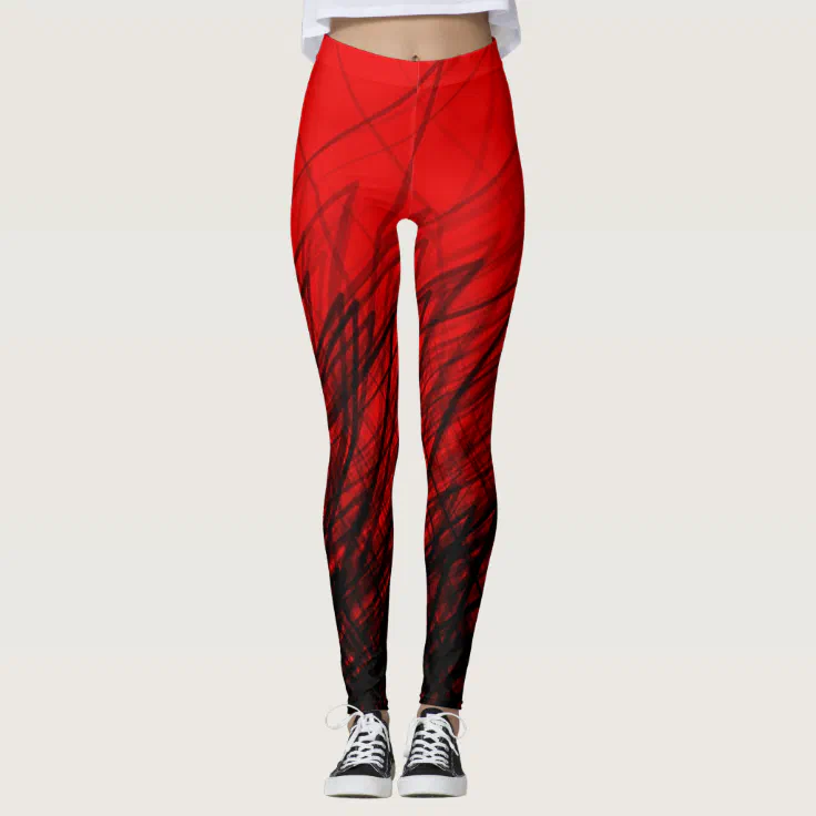 Stacked Crosshatch Red Leggings Zazzle