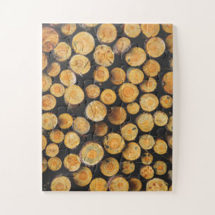 Stacked Cut Wood Tree Logs Jigsaw Puzzle