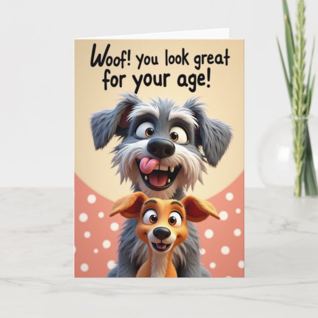 Stacked Dogs Birthday Card (Front)