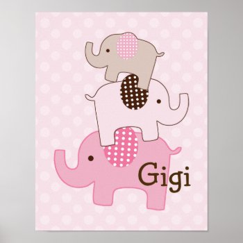 Stacked Elephant With Polka Dots Art Print by Personalizedbydiane at Zazzle