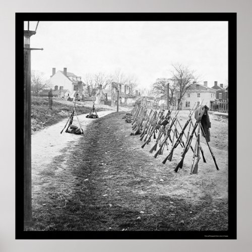 Stacked Federal Rifles in Petersburg VA 1865 Poster