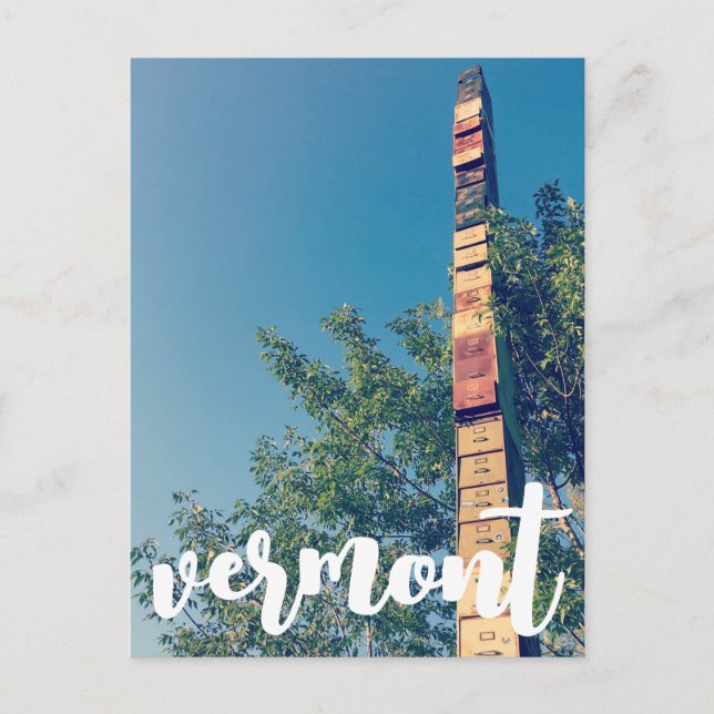 stacked filing cabinets in burlington vermont post postcard (Front)