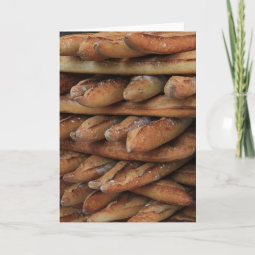 Stacked French baguettes Card