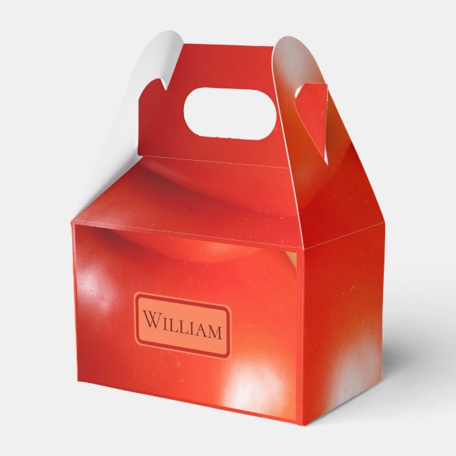 Stacked Fresh Red Tomatoes  Favor Boxes (Front Side)