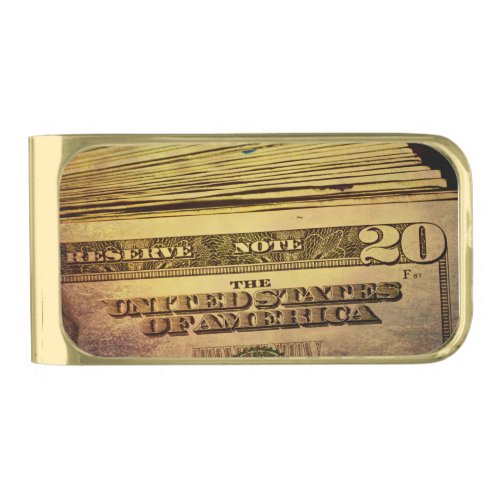 Stacked Gold Finish Money Clip