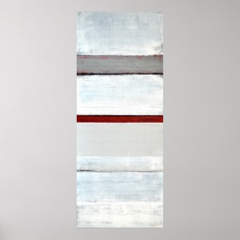 'stacked' Grey And Red Abstract Art Poster Print by T30Gallery at Zazzle