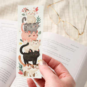 Stacked Kitty Crew Cute Cat Bookmarks