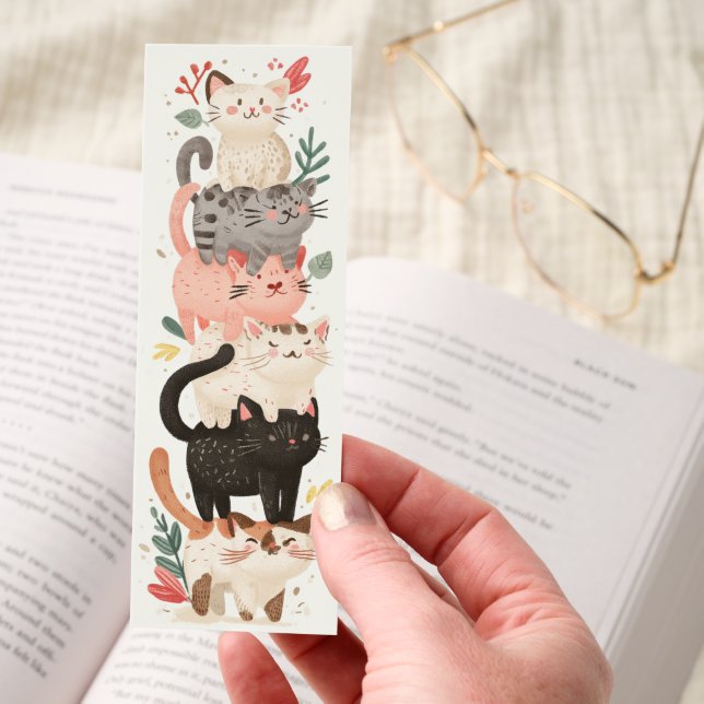 Stacked Kitty Crew Cute Cat Bookmarks (Hand)