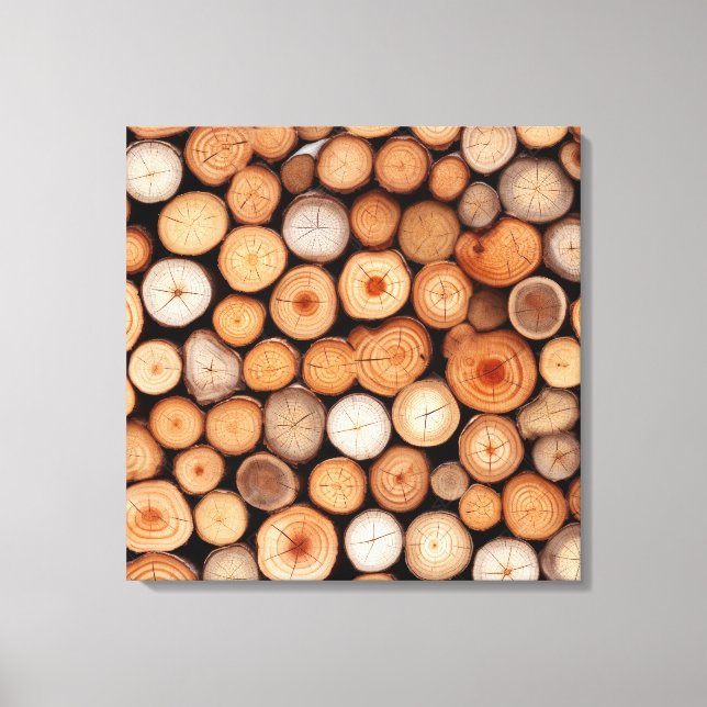 Stacked Logs Canvas Art (Front)