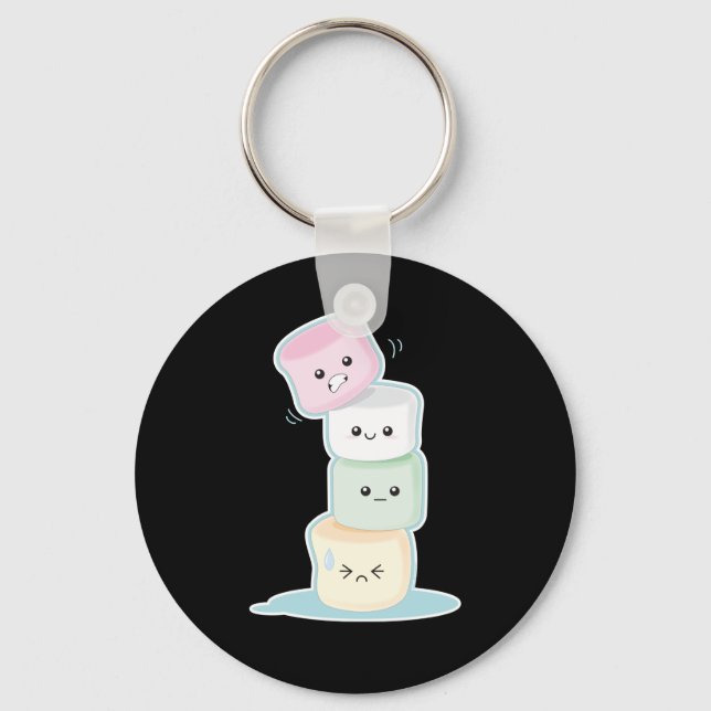 Stacked Marshmallows Keychain (Front)