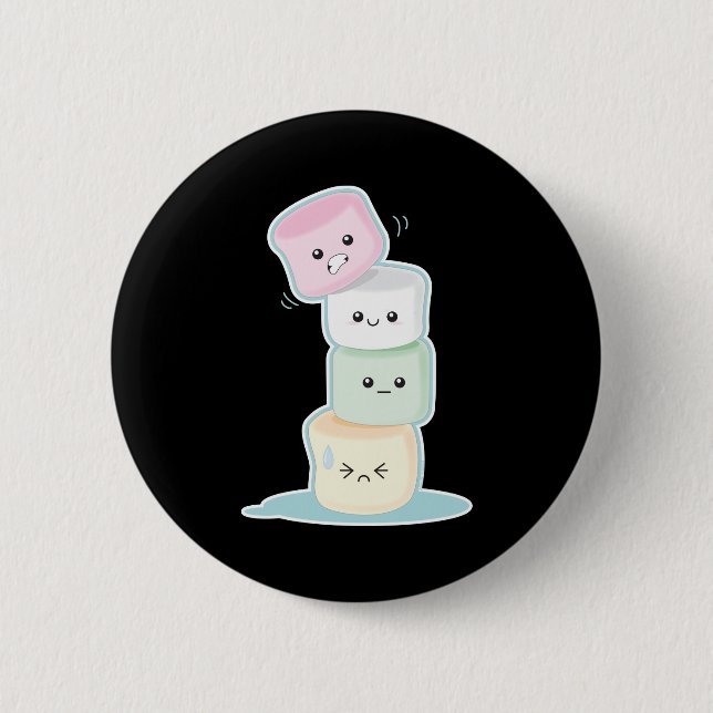 Stacked Marshmallows Pinback Button (Front)