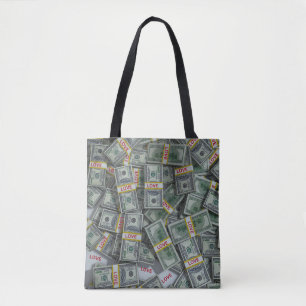Stacked Money $100 Bills with a Touch of Love Tote Bag