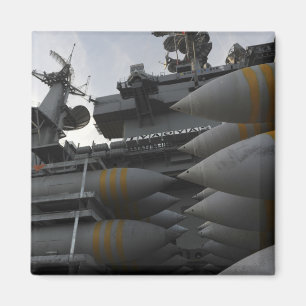 Stacked ordnance ready to be loaded magnet